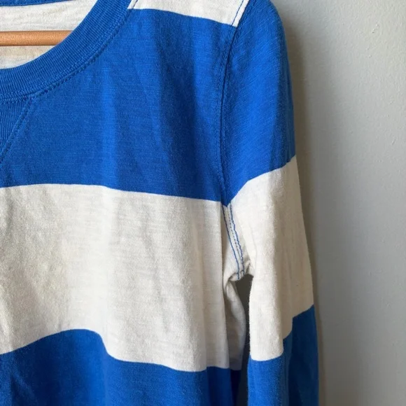 J.Crew Striped crewneck 3/4 Sleeve Shirt Womens Size Medium- Blue/white‎ - Picture 5 of 9